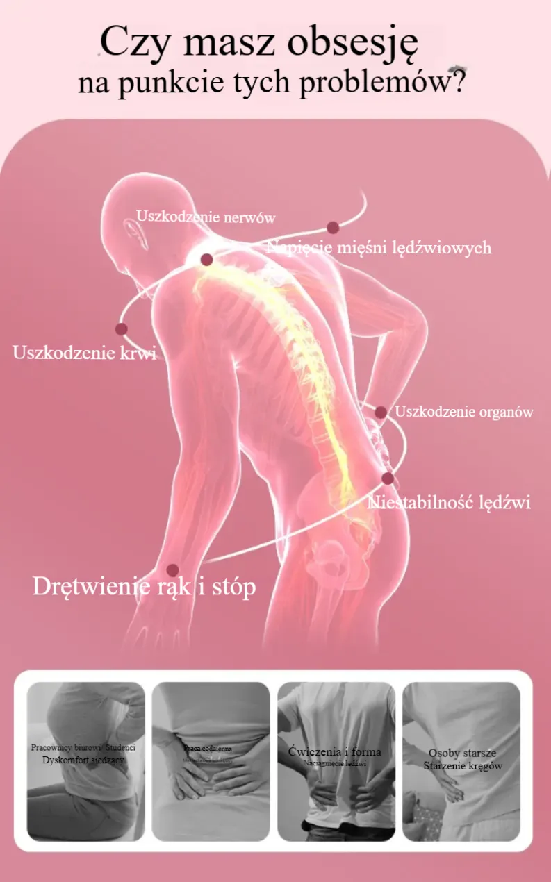 Poduszka do rozciągania pleców: masażer, podparcie lędźwiowe i korektor postawy. Ulga w bólu szyi, rwie kulszowej i przepuklinie dysku.