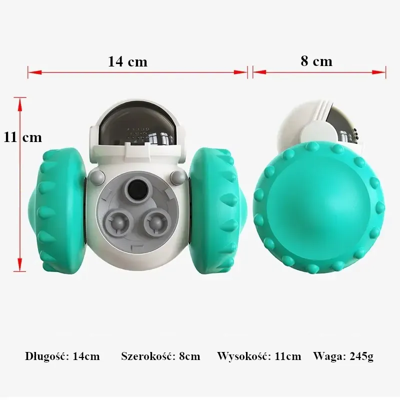 Zabawka-dozownik na przysmaki dla psów małych i dużych, interaktywna zabawka-tumbler dla szczeniąt i kotów, dozownik karmy spowalniający jedzenie, akcesoria do treningu.