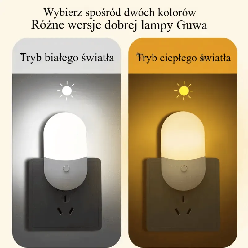 Lampka nocna LED do sypialni, pokoju dziecięcego i salonu. Wtyczka EU/US, ochrona oczu, idealna do karmienia dziecka, oświetlenia, pokoju, korytarza czy kuchni.