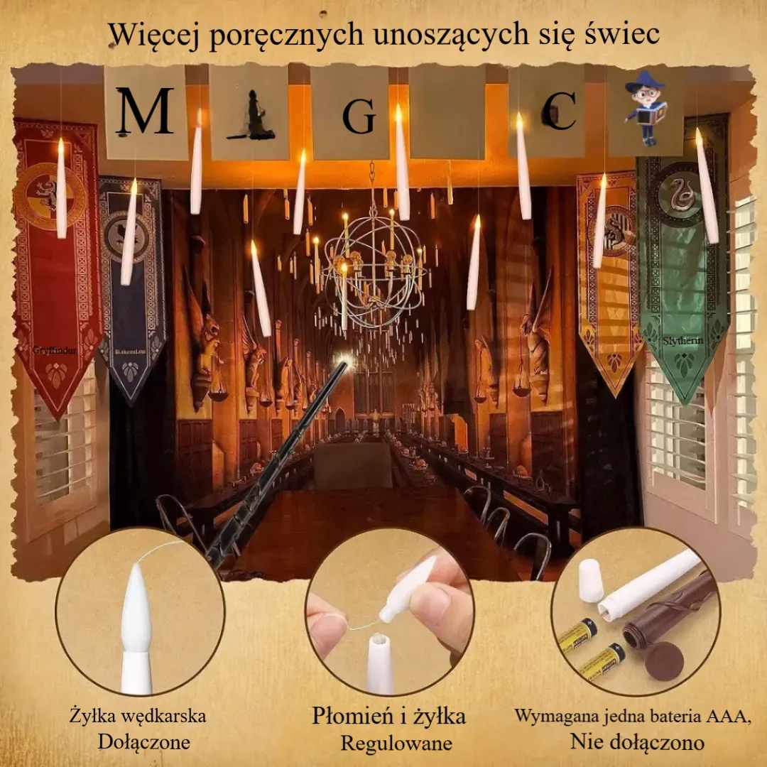 Pływające świece LED 12/10 szt. z różdżką, świece bezpłomienne, migoczące, płonące świece do dekoracji ślubnych i świątecznych.